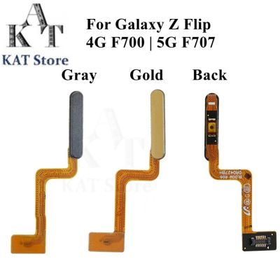 1 ชิ้นสําหรับ Samsung Galaxy Z Flip 4G 5G SM-F700 SM-F707 Home Key ลายนิ้วมือ เซนเซอร์ ปุ่ม Flex Cable อะไหล่สมาร์ทโฟน
