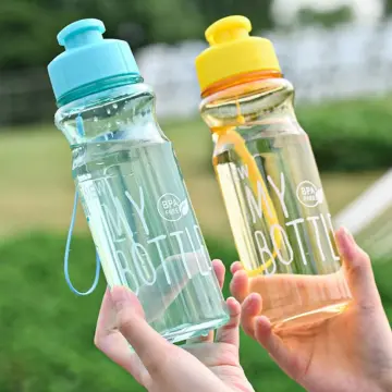 750ml Leak Proof Flat Slim Water Bottles Plastic Transparent Portable Juice  Cups Colorless