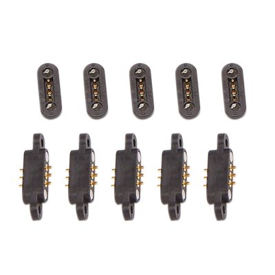 5 Pairs Spring Loaded Magnetic Pogo Pin Connector 3 Positions Magnets Pitch 2.3MM Through Holes Male Female Probe