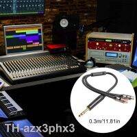 2023azx3phx3 6.35 ชายคู่ RCA ชายอะแดปเตอร์เสียงสายสเตอริโอป้องกันเสียงรบกวน K Gold-Plated Connectors สายสัญญาณเสียงอุปกรณ์เสริม