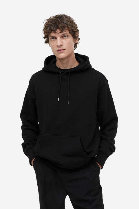 H&M - Regular Fit Hoodie - Black Dark | Lazada PH