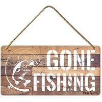 Lupeishop Funny Vintage Rustic Fishing Sign-เหมาะสำหรับ Lake House หรือ Man Cave Decor-การตกแต่งผนังที่ไม่เหมือนใครสำหรับผู้ที่ชื่นชอบการตกปลา