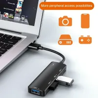 G5EATJ แบบพกพาได้ ทนทานต่อการใช้งาน สายเชื่อมต่ออะแดปเตอร์ ตัวแยกสัญญาณ USB สายเคเบิลแยก อุปกรณ์เสริมคอมพิวเตอร์ อะแดปเตอร์หลายพอร์ต ฮับ USB 2.0 3.0 ตัวแยก USB-C อะแดปเตอร์ฮับ Type-C