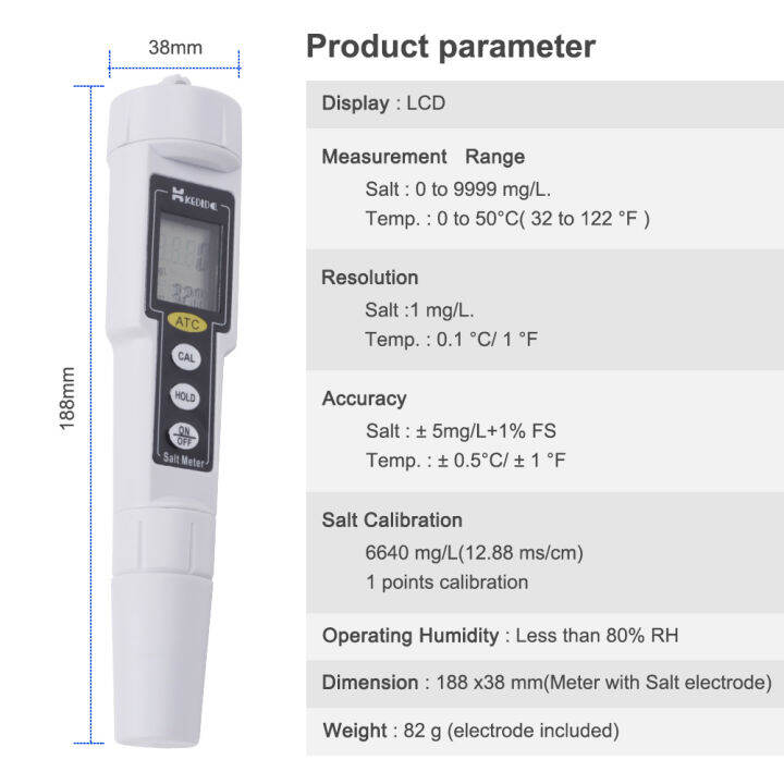 rcyago-ct-3081ปากกาเกลือหน้าจอมิเตอร์ดิจิทัลsalinometerกันน้ำทดสอบ0-9999-mg-lเครื่องทดสอบน้ำเครื่องทดสอบความเค็ม