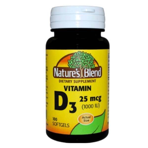 Nature's Blend Vitamin D3 25 mcg (1000 IU) EasyToSwallow, 100
