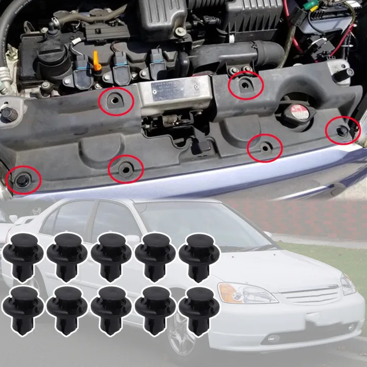 Car Grille Push Fit Rivet Fastener Bumper Side Skirt Pin Trim Hood