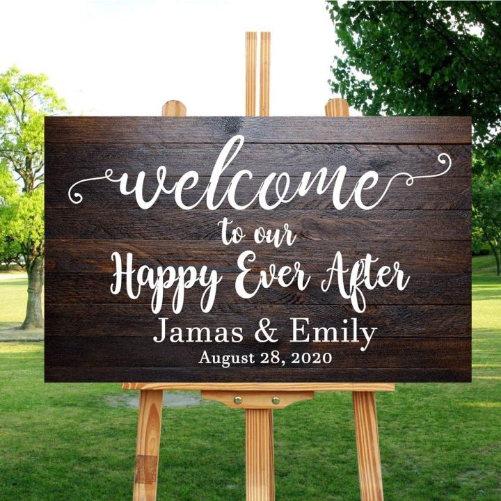 Personalized Welcome To Our Happy Ever After Sign Rustic Wooden Welcome   2dfbd1de32c5670d876d6095deab8c57  720x720q80 