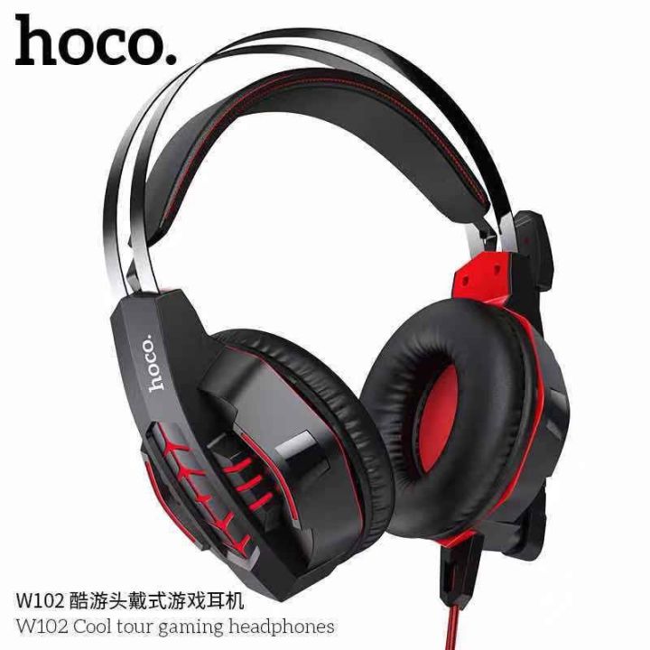 sy-หูฟังเล่นเกมส์พร้อมไมค์-gaming-headphones-painless-wear-รุ่น-hoco-w102