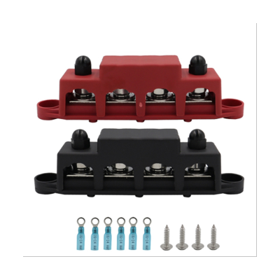 Busbar Box Plate 250A 4 Terminals High Current Busbar Cable Box Auto Max Connection Amplifier Power Box Parts