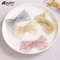 [COD] Niansheng new childrens hair accessories mesh machine embroidery bow clip girl cute ponytail side