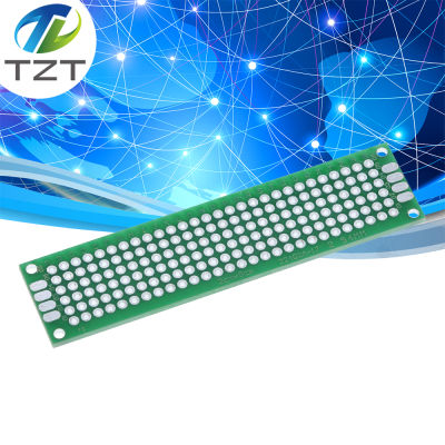 TZT 10ชิ้นล็อต2x8สองด้านทองแดงต้นแบบ PCB สากลคณะกรรมการทดลองแผ่นพัฒนาสีเขียว