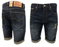 TPPJEANS Mens Shorts Raw Selvedge Denim กางเกงยีนส์ขาสั้นสีบลูฟอกสนิม แต่งขาด ริมแดง เป้าซิป Size 28-36 รับชำระปลายทาง