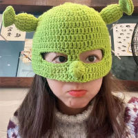 น่ารัก Shrek หมวกหูผู้ใหญ่คอสเพลย์ Prop ฮาโลวีนคอสเพลย์ตลกสีเขียว Beanie หมวก Tricky ของขวัญ