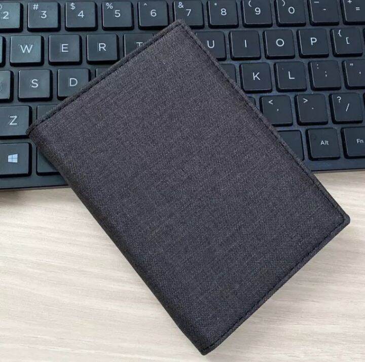 metro bag dompet pria lives denim kanvas kasual dompet lipat dompet murah 1023 navy blue