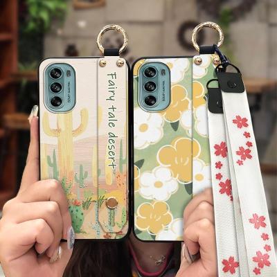 sunflower cartoon Phone Case For MOTO G62 5G New Arrival Durable protective Waterproof Soft Back Cover Wristband ring