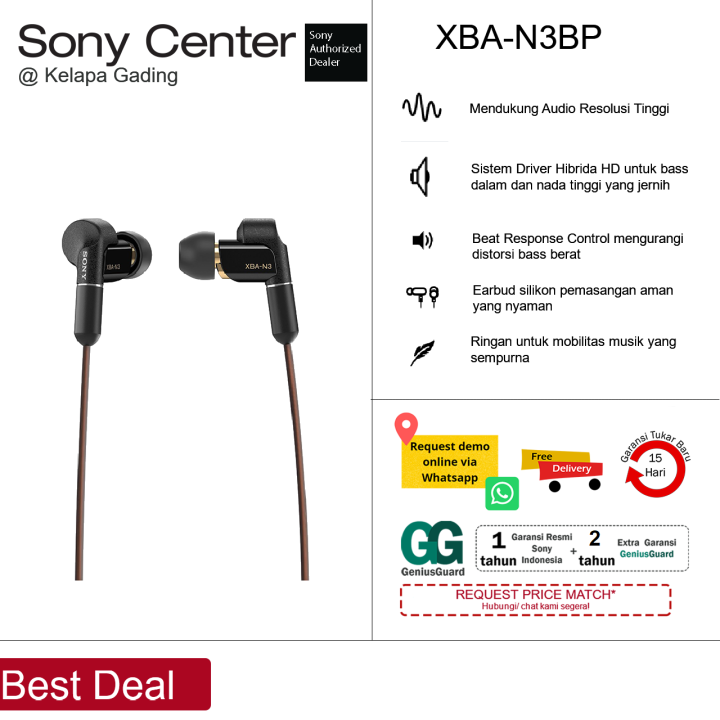 SONY XBA-N3BP / XBAN3BP / XBA N3BP Black In-ear Headphones with