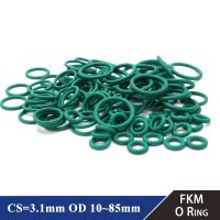 10/50 Buah Cincin O FKM CS 3.1Mm OD 10 70Mm Gasket Penyegel Minyak Isolasi Tahan Suhu Tinggi Cincin O Karet Fluor Hijau