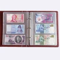 10Pcs PVC Money Banknote Paper Mini Album Page Collecting Holder Sleeves 3-Slot Loose Leaf Sheet Albums Storage Bag Transparent