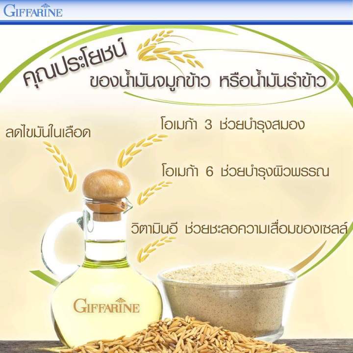 น้ำมันรำข้าว-น้ำมันจมูกข้าวแคปซูล-น้ำมันรำข้าวกิฟฟารีน-โอรีซาอี-oryza-e-giffarine-ผสมน้ำมันจมูกข้าวสาลี-และวิตามินอี-กิฟฟารีน