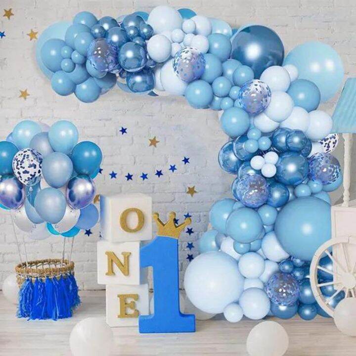 วันเกิดบอลลูน-garland-arch-ชุด-baby-shower-บอลลูนสีฟ้าวันเกิด-party-decor-เด็ก-globos-balon-1st-one-year-boy-วันเกิด-decor-iewo9238