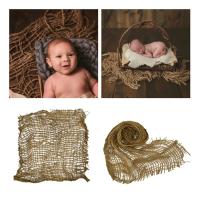 Newborn Photography Prop Chunky Burlap Layer Net Hessian Jute Backdrop Blanket Baby Photo Props Studio Accessories Sets  Packs