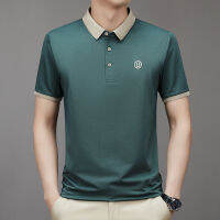 ฤดูร้อนรุ่นใหม่บางปกปักแขนสั้นลำลองชายหนุ่มสีพื้นปกแฟชั่น polo ผ้าตาข่าย