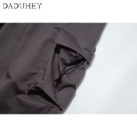 【COD】DaDuHey INS Women American Fashionable R Multi-Pocket High Street Straight Wide Leg Casual Cargo Pants