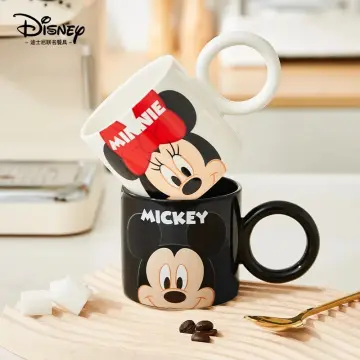 Disney Mickey Minnie Mouse Glass Mug Cups Cartoon Daisy Donald Duck Drink  Water Cup Transparent Children's Water Cup Milk Mugs