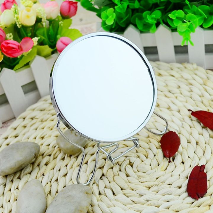blue-zoo-4-round-makeup-cosmetic-mirror-360-degree-rotation-two-side-mirror-magnifier-stainless-steel-frame