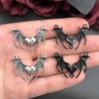 5pcs 28x40mm Charms Vintage Blood Rose Heart Butterfly Bat Skull Angel Pendant Gothic Necklace Earrings Pendant Handcraft