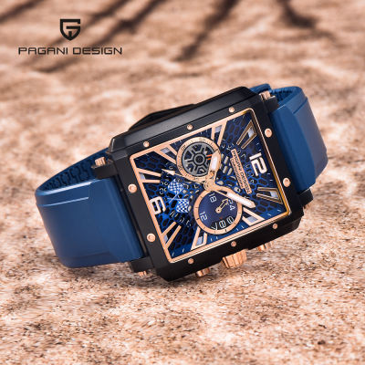PAGANI ออกแบบบุรุษยอดนาฬิกาแบรนด์หรูนาฬิกาควอทซ์อัตโนมัติสำหรับผู้ชายกีฬาโครโนกราฟกระจกแซฟไฟร์นาฬิกากันน้ำ