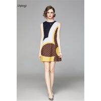 Fashionable All-Match Waist Slimming Positioning Printed Vest Dress