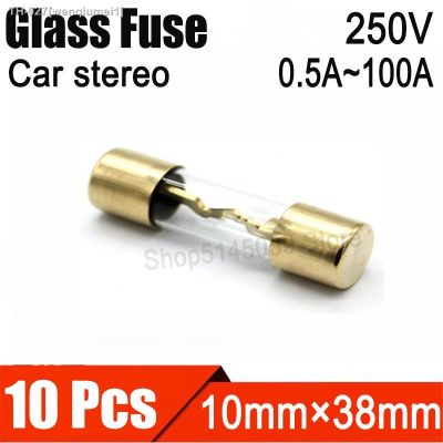 ✺✧ 10Pcs Gold Plated Glass AGU Fuse Pack Car Audio Amp Amplifie 5A 6A 7A 8A 10A 15A 20A 25A 30A 40A 50A 60A 70A 80A 100A Car fuse