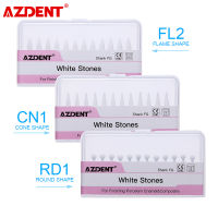 3 กล่อง AZDENT ทันตกรรมขัดหินขาว FG Burs FL2 CN1 RD1 Fit Handpiece ความเร็วสูง 1.6 มม. R.P.M: 7,000-10,00