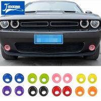 JIDIXIAN โคมไฟ Hoods รถด้านหน้าหมอกโคมไฟตกแต่งแหวนสติกเกอร์สำหรับ Dodge Challenger 2015-2020อุปกรณ์เสริมภายนอก