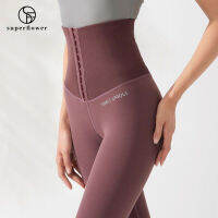 SUPERFLOWER หดหน้าท้องเอวสูงกางเกงโยคะออกกำลังกายกีฬา Leggings สำหรับผู้หญิง