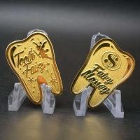 4 Styles Tooth Fairy Money Gold Silver Plated Challenge Coin Creative Kids Tooth Change Gifts Souvenir Metal Commemorative Coin