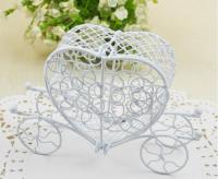 Iron carriage white Color Wedding Favor Box party gift favor candy box 100pcs Free DHL SN2193 Storage Boxes