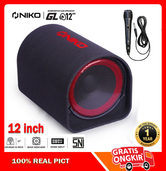 NIKO GL12 Subwoofer Car Speaker 12" Karaoke Bluetooth Usb Sdcard AUX