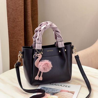 New female bag 2021 flamingos pendant handbag fashion girl aslant bag female bag shoulder bag