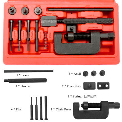 Motorcycle Bike Chain Breaker Splitter Link Riveter Universal Bikes Riveting Tool Set kit Cycling Accessories with Carry Box