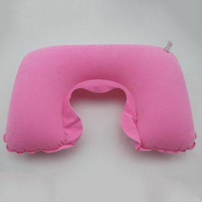 ▧♕ Comfortable Neck Pillow Short Plush Cover PVC Support Car Flight Travel Soft Inflatable Neck Rest Cushion U Pillow Support