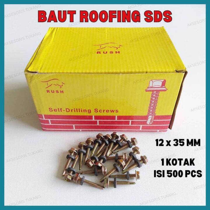 Pcs Baut Roofing Sds X Per Kotak Rangka Baja Ringan X Rush Lazada Indonesia