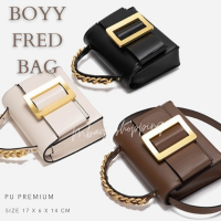 กระเป๋าสะพาย boy fred bag แถมฟรี อะไหล่ทอง Pu premium mbagshop กระเป๋าคุณภาพดี กระเป๋าสะพายข้างผู้หญิง