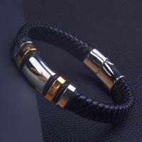 Classic Black Leather Wrap Bracelet for Men Metal Magnetic Clasp Fashion Bangle Bracelet Male Birthday Gift Charms and Charm Bracelet