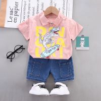 IENENS Toddler Boys Clothing Sets Short Sleeves Dinosaur Shirts + Shorts Suits 1-4 Years Kids School Clothes Outfits Summer Baby Casual Costumes