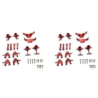 2 set Metal Upgraded Parts Steering Cup Swing Arm Shock Absorber Plate Set for Wltoys P929 P939 K969 K979 K989 K999 Red