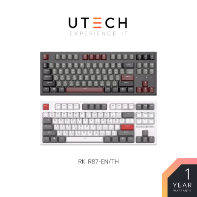 คีย์บอร์ด ROYAL KLUDGE Keyboard RK R87 Hotswap RGB Mechanical Keyboard 87% BLACK WHITE by UTECH