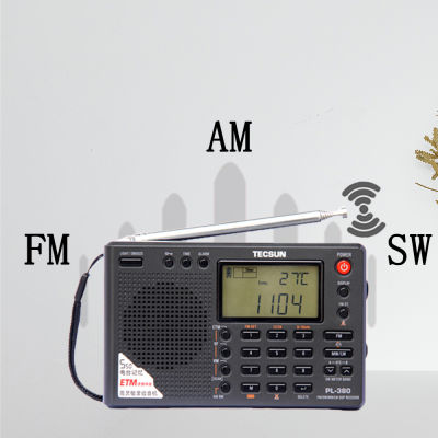 Tecsun PL-380วงดนตรีเต็มวิทยุถอดสัญญาณดิจิตอลPLLสเตอริโอวิทยุพกพาFM /LW/SW/MWตัวรับสัญญาณ dspวิทยุอินเทอร์เน็ต