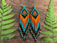 Kalindi BEADED EARRINGS NATIVE AMERICAN STYLE ต่างหูลูกปัดสไตล์อเมริกันพื้นเมือง